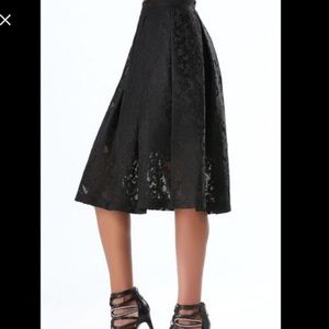 Bebe Tea length lace skirt